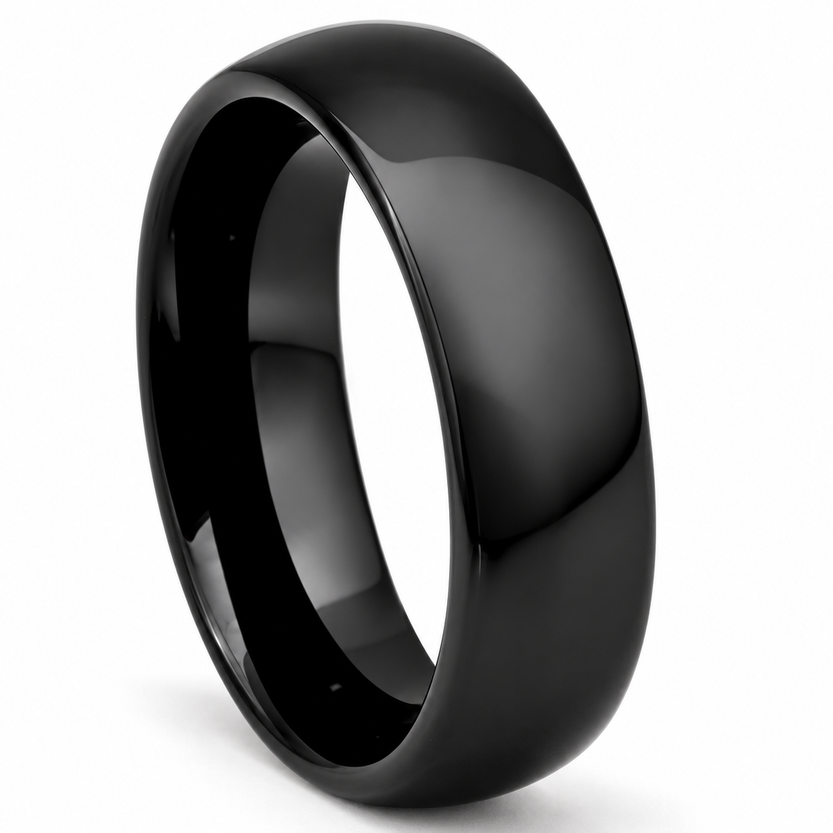 black-tungsten-6mm-wedding-band angled alternate view