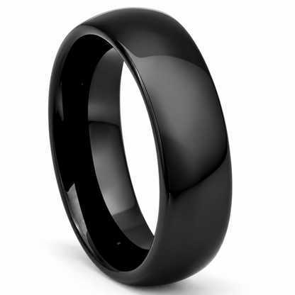 black-tungsten-6mm-wedding-band angled alternate view