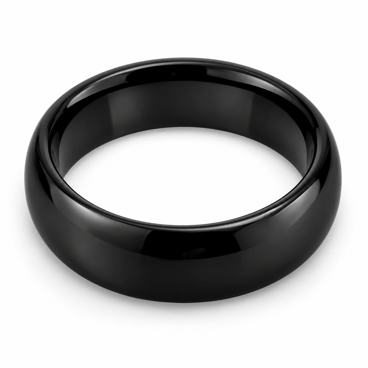 black-tungsten-6mm-wedding-band top-down alternate view