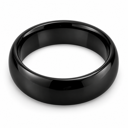 black-tungsten-6mm-wedding-band top-down alternate view