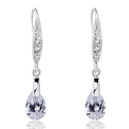 2 Carat Pear Cut Simulated Diamond 925 Sterling Silver Dangle Earrings XFE8018