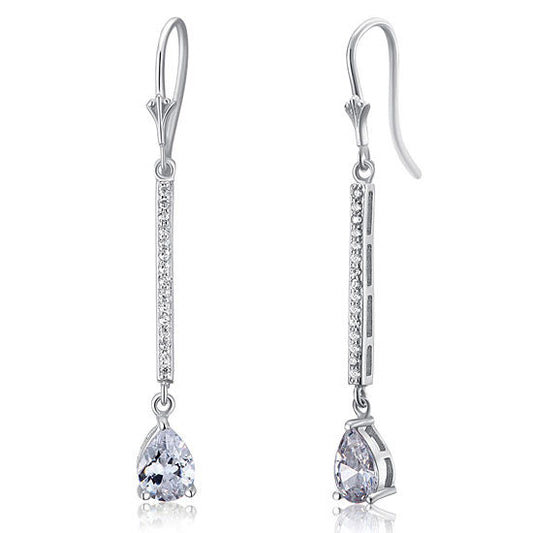 1 Carat Pear Cut Simulated Diamond  925 Sterling Silver Dangle Earrings XFE8025