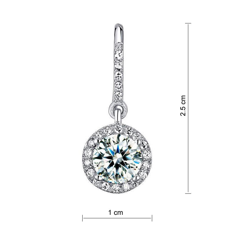 1.5 Carat Simulated Diamond 925 Sterling Silver Dangle Earrings XFE8026