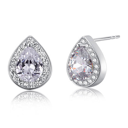 1 Carat Pear Cut Simulated Diamond 925 Sterling Silver Stud Earrings XFE8032