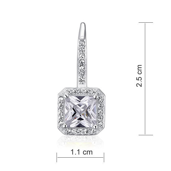 1.5 Carat Simulated Diamond 925 Sterling Silver Dangle Earrings XFE8047