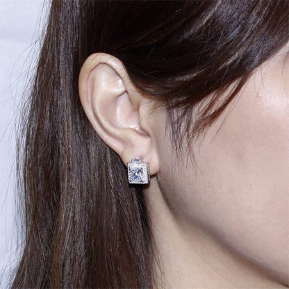2 Carat Simulated Diamond Vintage Style Stud 925 Sterling Silver Earrings XFE8067