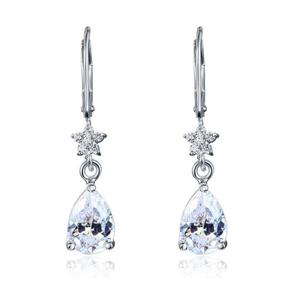 2 Carat 925 Sterling Silver Dangle Bridal Wedding Bridesmaid Earrings Jewelry XFE8108
