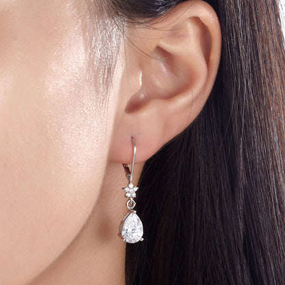 2 Carat 925 Sterling Silver Dangle Bridal Wedding Bridesmaid Earrings Jewelry XFE8108
