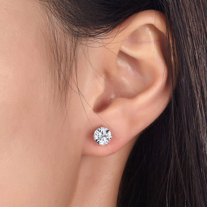 1 Carat Simulated Diamond Stud Earrings 925 Sterling Silver Rose Gold Plated  XFE8151