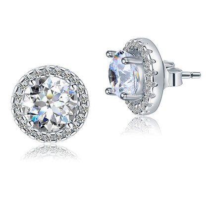 2.5 Carat Halo (Removable) Stud Earrings 925 Sterling Silver Jewelry XFE8125