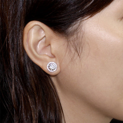 2.5 Carat Halo (Removable) Stud Earrings 925 Sterling Silver Jewelry XFE8125