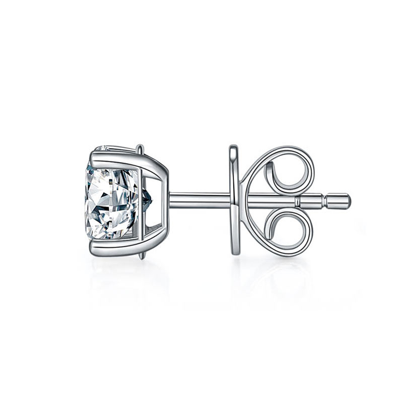 1 Carat Moissanite Diamond Men's Earrings (1 Piece) 925 Sterling Silver MFE8186