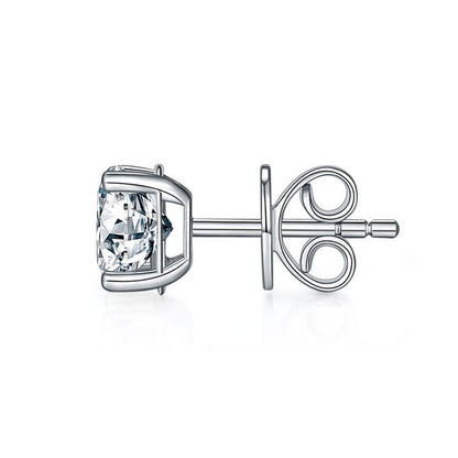 1 Carat Moissanite Diamond Men's Earrings (1 Piece) 925 Sterling Silver MFE8186