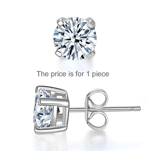 0.5 Carat Moissanite Diamond Earring (1 Piece) Unisex 925 Sterling Silver MFE8188