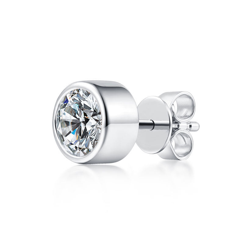 1 Carat Moissanite Diamond Earring (1 Piece) Unisex 925 Sterling Silver MFE8195