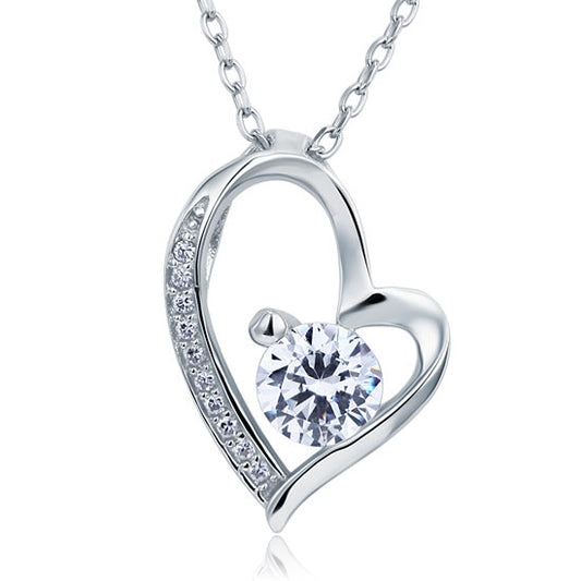1 Carat Simulated Diamond Heart 925 Sterling Silver Pendant Necklace XFN8033