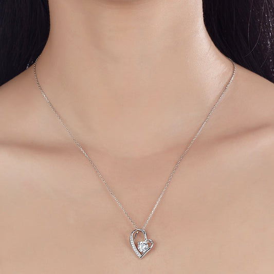 1 Carat Simulated Diamond Heart 925 Sterling Silver Pendant Necklace XFN8033
