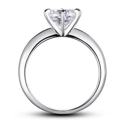 6 Claws Simulated Diamond Engagement Ring 925 Sterling Silver Classic XFR8002