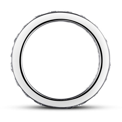 Channel Setting Simulated Diamond 925 Sterling Silver Eternity Band Wedding Anniversary Ring XFR8004