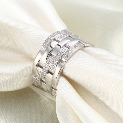 Simulated Diamond 925 Sterling Silver 1 cm Band Wedding Anniversary Ring XFR8005