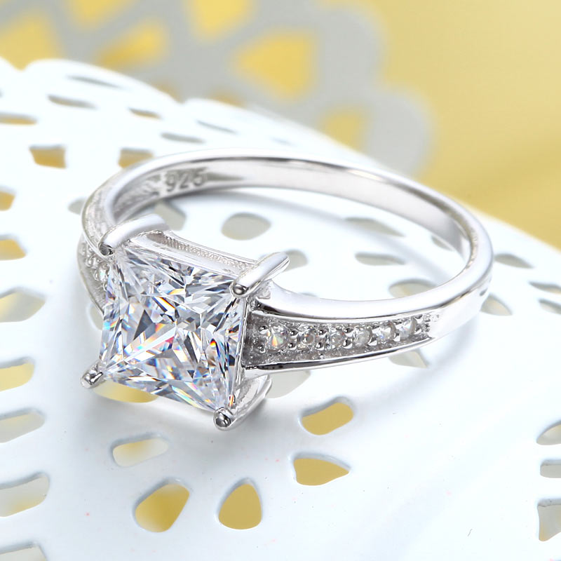 1.5 Ct Princes Cut Solid 925 Sterling Silver Wedding Promise Engagement Ring XFR8006