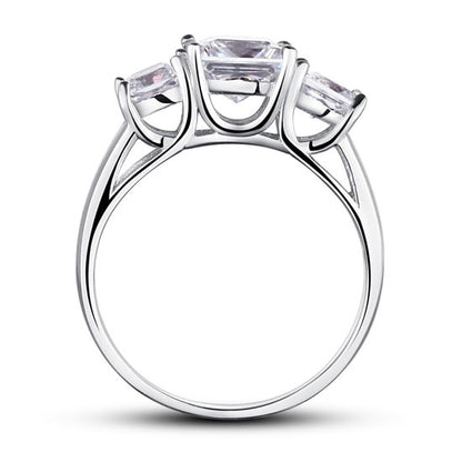 1.5 Carat 3-Stones Simulated Diamond 925 Sterling Silver Wedding Anniversary Ring XFR8008