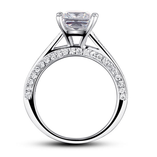 1.5 Carat Princess Cut Simulated Diamond 925 Sterling Silver Wedding Engagement Ring XFR8009