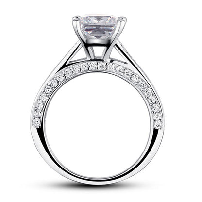1.5 Carat Princess Cut Simulated Diamond 925 Sterling Silver Wedding Engagement Ring XFR8009