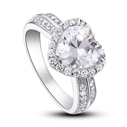 2 Carat Heart Cut Simulated Diamond 925 Sterling Silver Wedding Anniversary Ring XFR8011