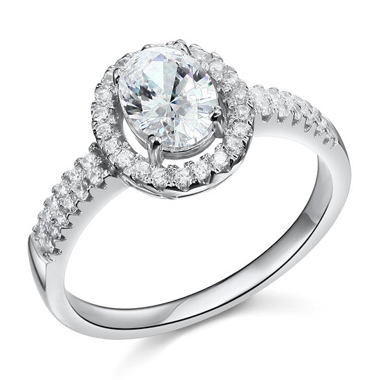 1.5 Carat Simulated Diamond Engagement Sterling 925 Silver Ring XFR8022