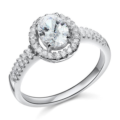 1.5 Carat Simulated Diamond Engagement Sterling 925 Silver Ring XFR8022