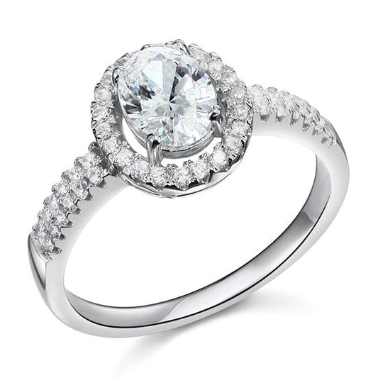1.5 Carat Simulated Diamond Engagement Sterling 925 Silver Ring XFR8022