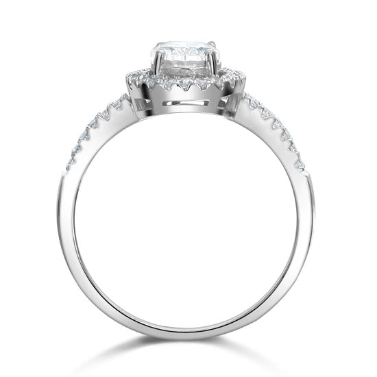 1.5 Carat Simulated Diamond Engagement Sterling 925 Silver Ring XFR8022