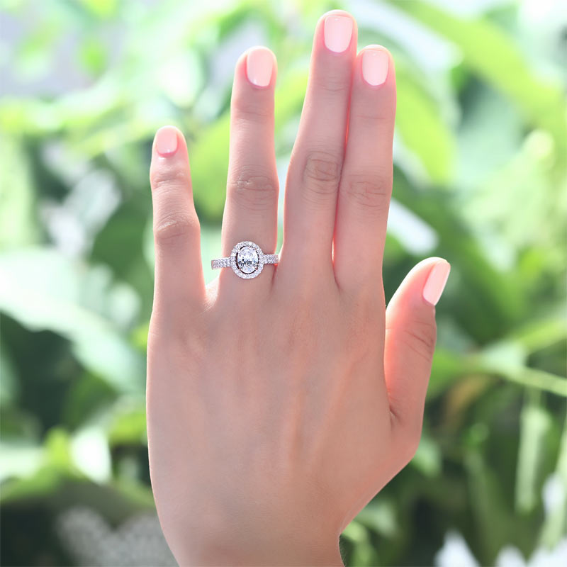 1.5 Carat Simulated Diamond Engagement Sterling 925 Silver Ring XFR8022