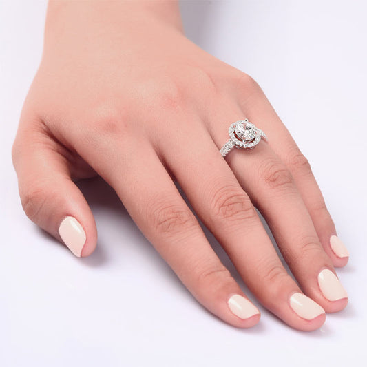 1.5 Carat Simulated Diamond Engagement Sterling 925 Silver Ring XFR8022