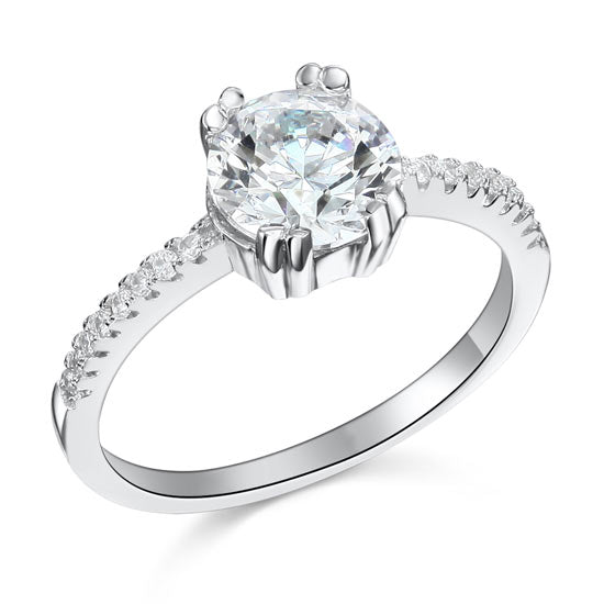 2 Carat Simulated Diamond Engagement Sterling 925 Silver Ring XFR8023