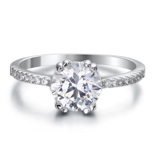 2 Carat Simulated Diamond Engagement Sterling 925 Silver Ring XFR8023