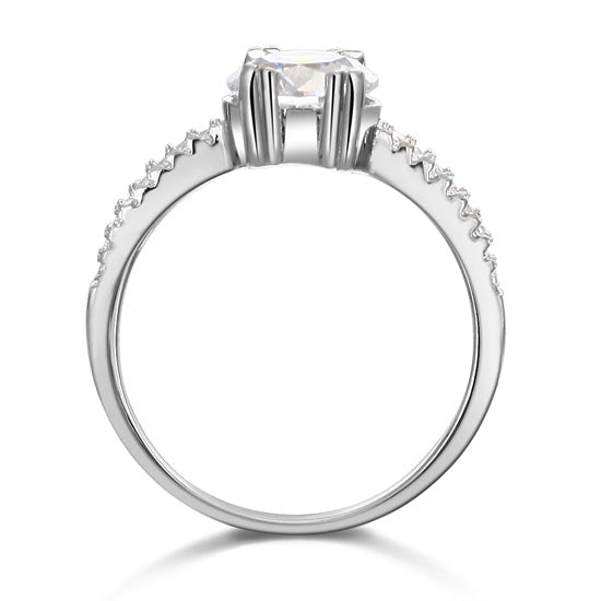 2 Carat Simulated Diamond Engagement Sterling 925 Silver Ring XFR8023