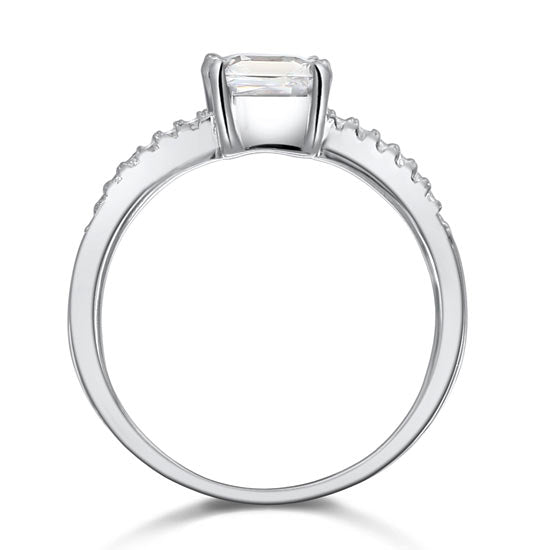 1 Carat Simulated Princess Diamond Engagement Sterling 925 Silver Ring XFR8024