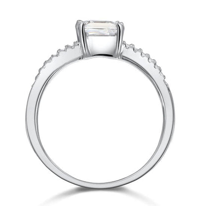 1 Carat Simulated Princess Diamond Engagement Sterling 925 Silver Ring XFR8024
