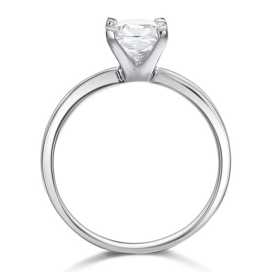 1 Carat Princess Simulated Diamond Engagement Sterling 925 Silver Ring XFR8025