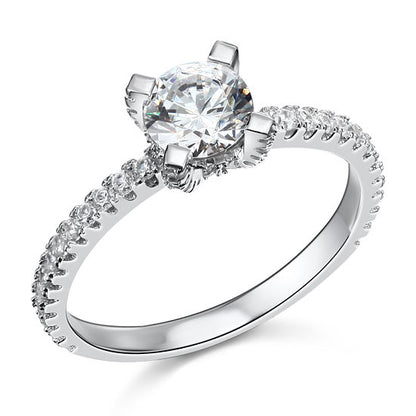 1 Carat Simulated Diamond Engagement Sterling 925 Silver Ring XFR8026