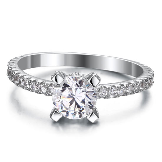 1 Carat Simulated Diamond Engagement Sterling 925 Silver Ring XFR8026