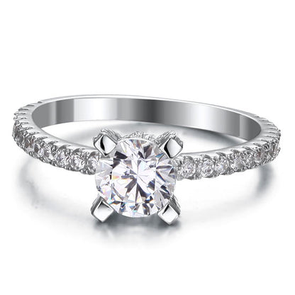 1 Carat Simulated Diamond Engagement Sterling 925 Silver Ring XFR8026