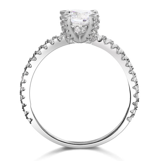 1 Carat Simulated Diamond Engagement Sterling 925 Silver Ring XFR8026