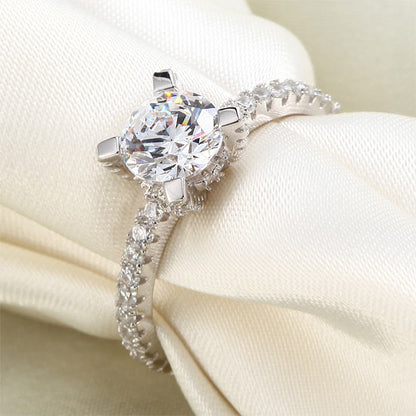 1 Carat Simulated Diamond Engagement Sterling 925 Silver Ring XFR8026