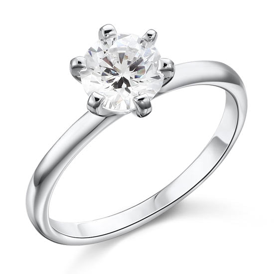 1 Carat Simulated Diamond Engagement Sterling 925 Silver Ring XFR8027