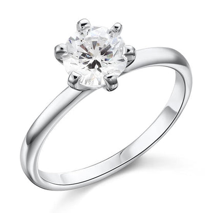 1 Carat Simulated Diamond Engagement Sterling 925 Silver Ring XFR8027