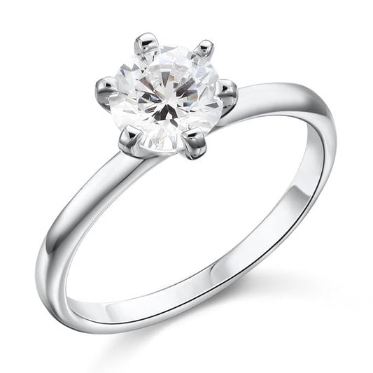 1 Carat Simulated Diamond Engagement Sterling 925 Silver Ring XFR8027