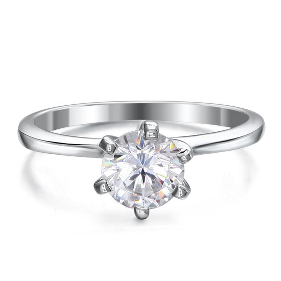 1 Carat Simulated Diamond Engagement Sterling 925 Silver Ring XFR8027